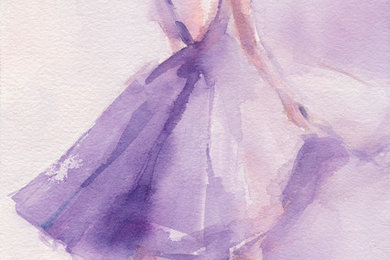 The Lavender Dress - Purple Watercolor Art Print