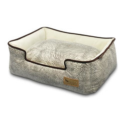 Lounge Savannah Ash Gray/Chocolate Pet Bed - Pet Supplies