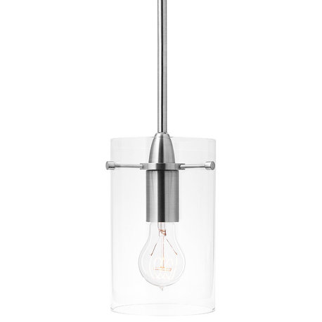 Effimero 1-Light Stem Hung Pendant Lamp, Brushed Nickel
