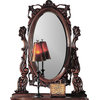 Corina Oval Mirror in Dark Cherry Finish