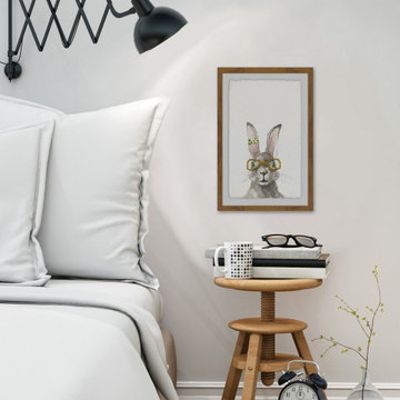 "Smart Hare" Framed Painting Print