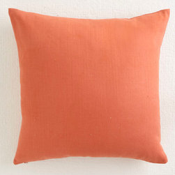 Linen Pillow - Persimmon Square - Decorative Pillows