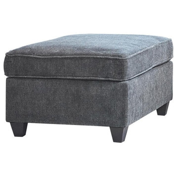 Pemberly Row Contemporary Transitional Upholstered Ottoman Dark Gray