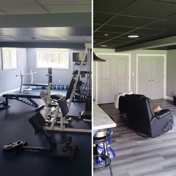 Basement renovation for comfort and exercise in Barrie
