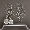 Uttermost Silver Branches Contemporary Iron Wall Art in Silver (Set of 2)