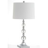 Safavieh Maeve Crystal Ball Lamps, White Shade, Clear, Set of 2