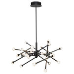 Artcraft Lighting - Batton 39W LED Pendant, Black - The "Batton" collection pendant features glass cubes illuminated by LEDs. The frame's arms can be configured as desired and has a black finish (includeds hang straight).