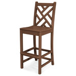 POLYWOOD - Polywood Chippendale Bar Side Chair, Teak - This beautifully styled bar side chair brings contemporary flair to your outdoor entertaining space. POLYWOOD furniture is constructed of solid POLYWOOD lumber that's available in a variety of attractive, fade-resistant colors. It won't splinter, crack, chip, peel or rot and it never needs to be painted, stained or waterproofed. It's also designed to withstand nature's elements as well as to resist stains, corrosive substances, salt spray and other environmental stresses. Best of all, POLYWOOD furniture is made in the USA and backed by a 20-year warranty.