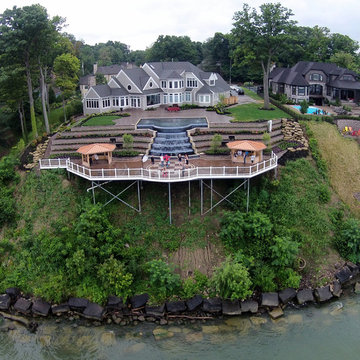 Lakefront Resort Inspired Pool, Patio and Suspended Deck