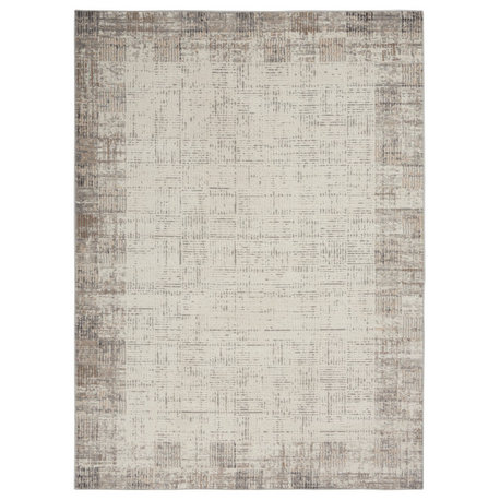 Nourison Elation 6' x 9' Ivory Grey Modern Indoor Area Rug