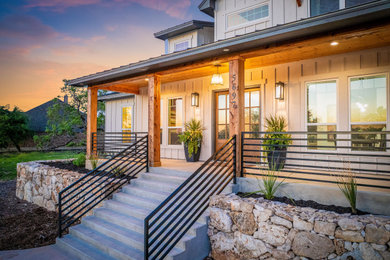 Inspiration for a transitional exterior home remodel in Austin