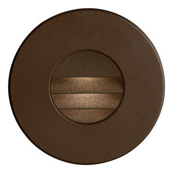 Bran Round Outdoor LED Wall Light With Louver, Bronze