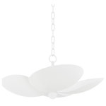 Mitzi by Hudson Valley - Leni 5-Light Pendant Texture White - Beautiful and botanical, Leni features a petal-shaped shade that is chic and soothing. Light fills the shade and creates uplight, and the bulb underneath provides a bright glow that reflects beautifully off the textured white shade behind it. Available as a one-light wall sconce and five-light pendant, the monochromatic, all-white finish works well with a variety of interiors.