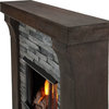 Avondale Gray Ledge Stone Gel Fuel Firebox & Mantel