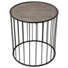 Gibson 22 Round End Table with Grey Oak Finished Top and Metal Base