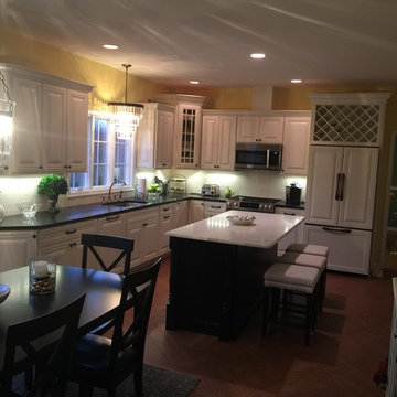 Special Additions Cabinetry - White Kitchen & Black Island - Sparta,NJ