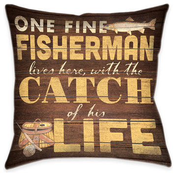 Fine Fisherman Decorative Pillow, 18"x18"