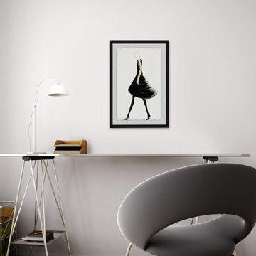 "Brushed Black Dress" Framed Painting Print