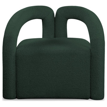 Otto Boucle Fabric Upholstered Accent Chair, Green