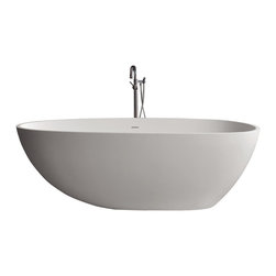 ADM Bathroom Design - ADM Elipsed Freestanding Bathtub, White, 70.9" - Bathtubs