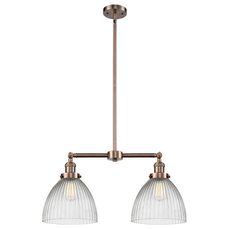 Seneca Falls 2-Light LED Chandelier, Antique Copper