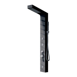 ADM Bathroom Design - ADM Shower Panel System With Handheld Shower Sprayer, Black, 57" - Shower Panels And Columns