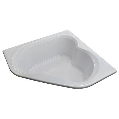 Bellini 60 x 60 Corner Soaking Drop-In Bathtub - Soaker Tub with Center Drain