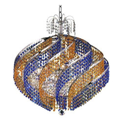 Elegant Lighting - Spiral Multi-Color Crystal Chandelier With 15-Light, Chrome, Royal Cut - Ceiling Lighting