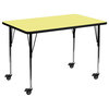 Mobile 30''Wx48''L Yellow Thermal Laminate Activity Table