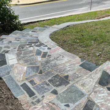 Rebuild of Antique 90+ Year Granite Retaining Walls & Walkway in Chevy Chase MD