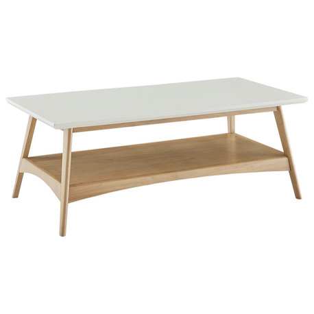 Madison Park Parker Mid-Century Modern Natural Wood Coffee Table, Natural