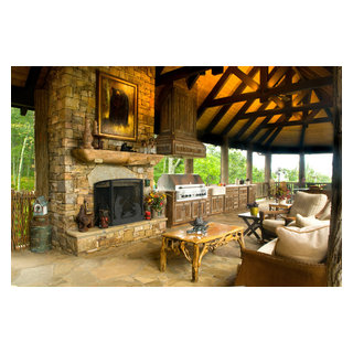 Outdoor Kitchen 1 - Rustic - Deck - Charlotte - by Banner's Cabinets ...