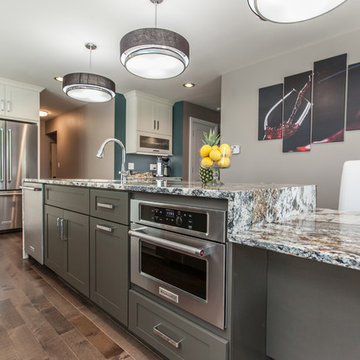 Fairfield - White Kitchen - Grey Island