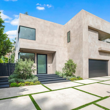 Beverly Hills Custom Home with Modern Driveway and Landscape Design