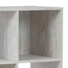 Benzara BM227058 9 Cube Wooden Organizer with Grain Details, Washed White