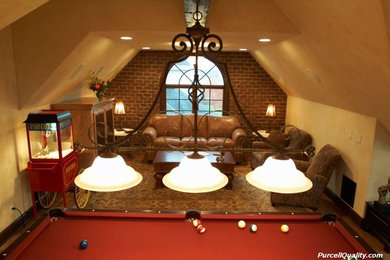 Elegant family room photo in Minneapolis