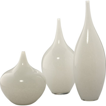 Nymph Vases, White Glass