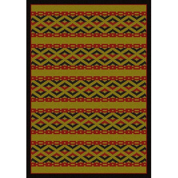 Basket Weave Rug, Brown, 4'x5', Rectangle