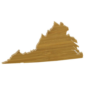State Shaped Cutting Boards, Amber Bamboo, Virginia