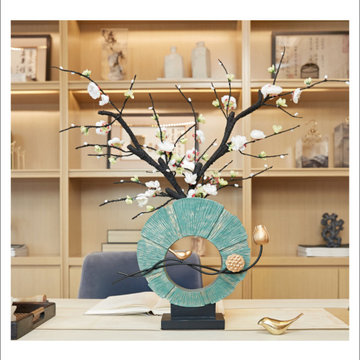 Light luxury Zen vase decoration soft decorations home model housework art flowe