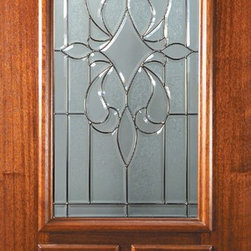 Slab Single Door 80 Wood Mahogany New Orleans 2 Panel Arch Lite Glass - Front Doors
