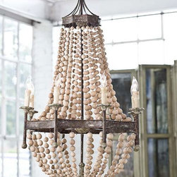 Scalloped Wood Bead Chandelier - Clayton Gray Home - Products