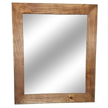 Shiplap Style Vanity Mirror, Cherry, 24" X 30", Vertical