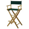 Wide 30" Directors Chair Natural Frame, Hunter Green Cover