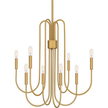 Quoizel CBR5028 8 Light 28"W Candle Style Chandelier - Brushed Weathered Brass