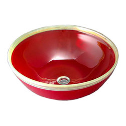 Suzanne Guttman - Glass bathroom Sink | Cherry Gold - Bathroom Sinks