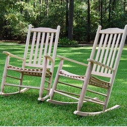 St. Augustine Oak Rocking Chair Set - Outdoor Rocking Chairs