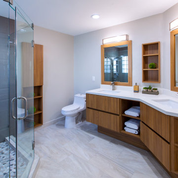 Contemporany Vanity. Arizona Cypress in Artika Finish melamine doors