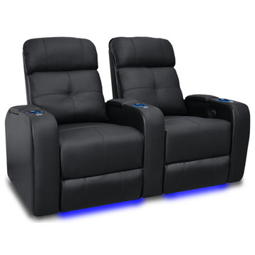 Verona Top Grain Leather Home Theater Seating, Row of 2