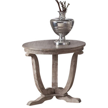 Liberty Furniture Graystone Mill End Table, Stone White